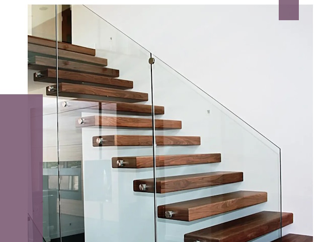 Стеклянные перила для лестницы в Дмитрах от 15544 руб.