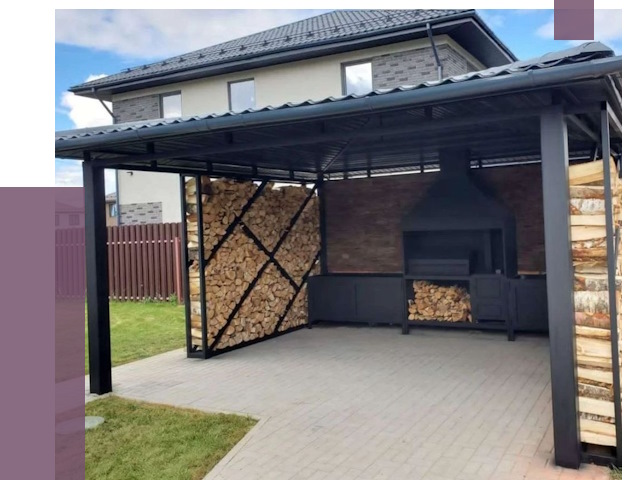 Навесы для барбекю в Дмитрах от 13346 руб. под ключ | ПРОЛЁТ-Дмв