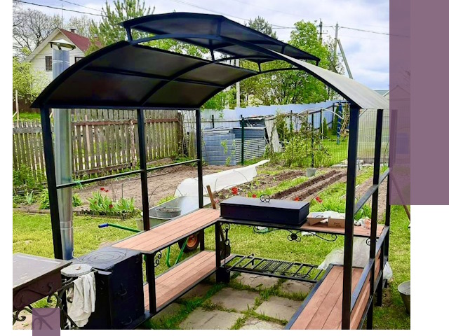 Навесы для барбекю в Дмитрах: изготовление, монтаж и демонтаж