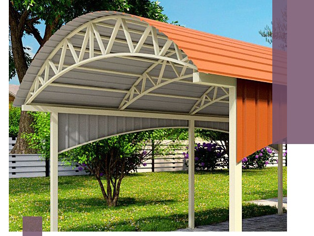 Навесы из профнастила под ключ в Дмитрах — установка и монтаж