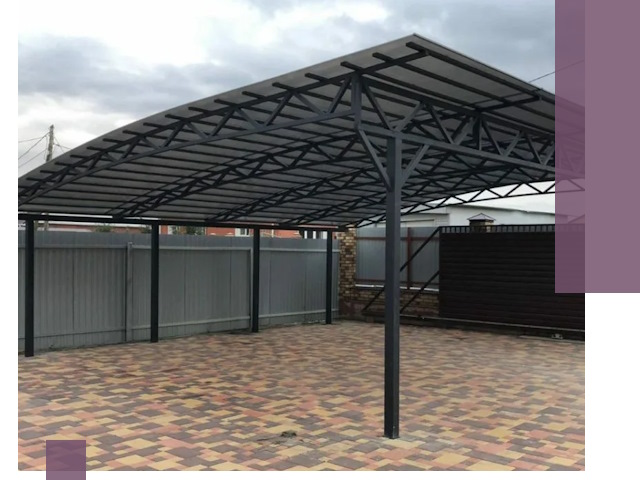 Металлические навесы под ключ в Дмитрах — изготовление и монтаж