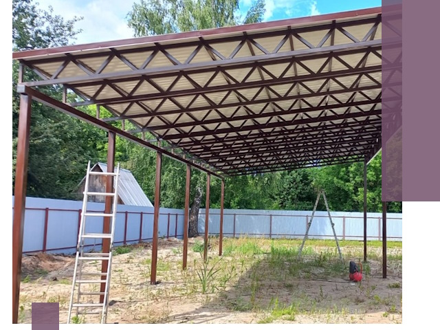 Односкатные навесы под ключ в Дмитрах — изготовление и монтаж