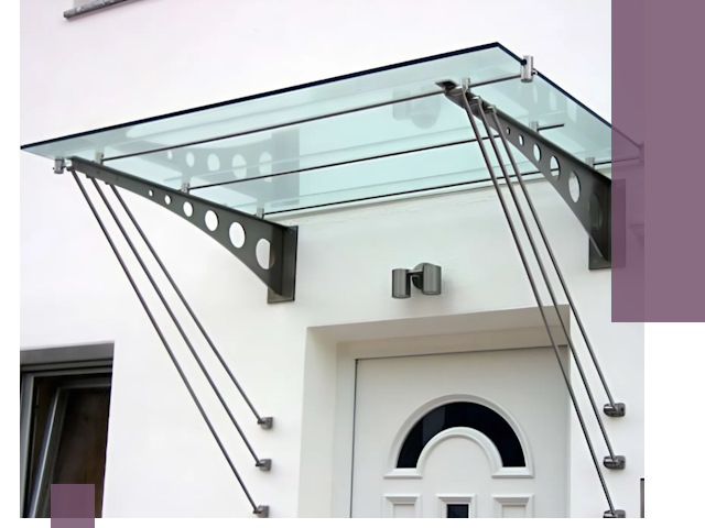 Козырьки над входом под ключ в Дмитрах — изготовление и монтаж