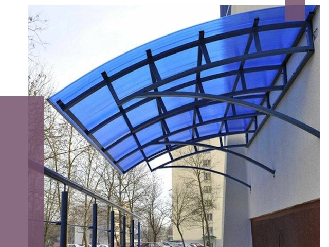 Козырьки из поликарбоната в Дмитрах от 4502 руб. под ключ | ПРОЛЁТ-Дмв