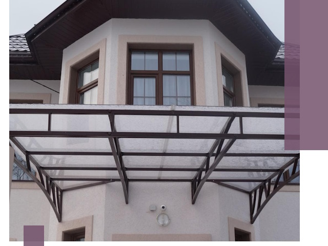 Козырьки из поликарбоната под ключ в Дмитрах