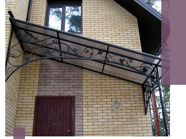 Односкатные козырьки из металла под ключ в Дмитрах