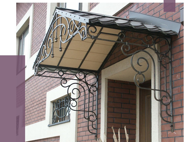 Двускатные козырьки в Дмитрах под ключ от 13400 руб.