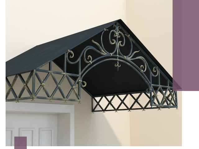 Двускатные металлические козырьки под ключ в Дмитрах