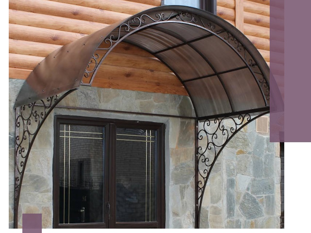 Арочные козырьки под ключ в Дмитрах: изготовление и монтаж